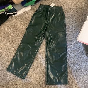 AFRM patent green cargo pants